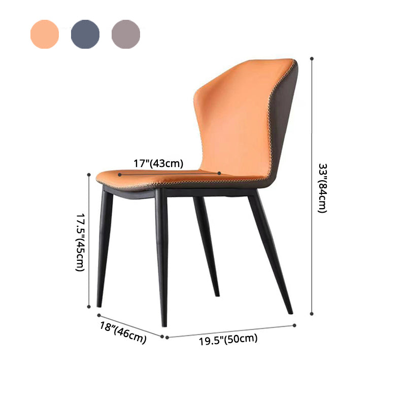 Chaise latéral de finale à oreilles contemporaine chaise courbe en cuir en cuir pour la brasserie