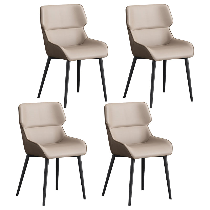 Silla de invitados Parsons moderna, silla curva de cuero con acabado mate para Brasserie