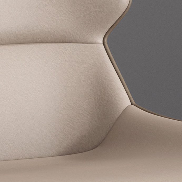 Silla de invitados Parsons moderna, silla curva de cuero con acabado mate para Brasserie