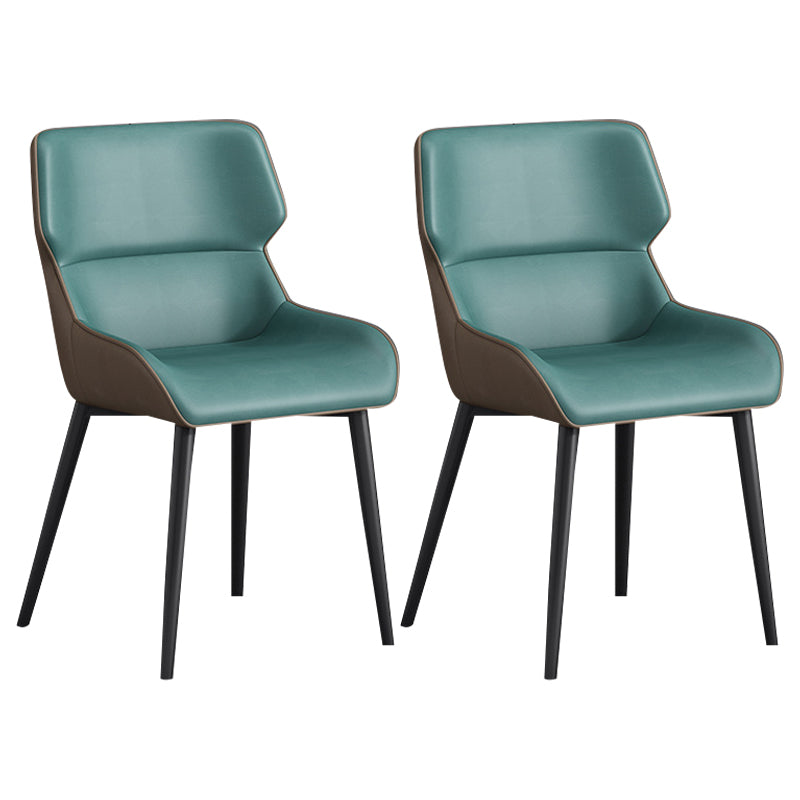 Silla de invitados Parsons moderna, silla curva de cuero con acabado mate para Brasserie