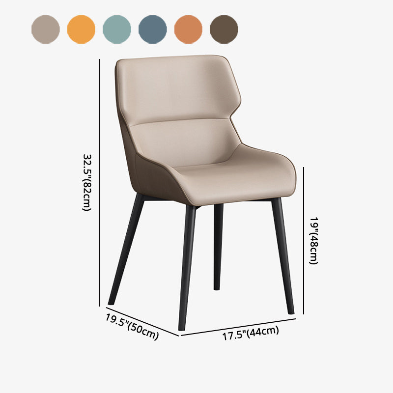 Silla de invitados Parsons moderna, silla curva de cuero con acabado mate para Brasserie