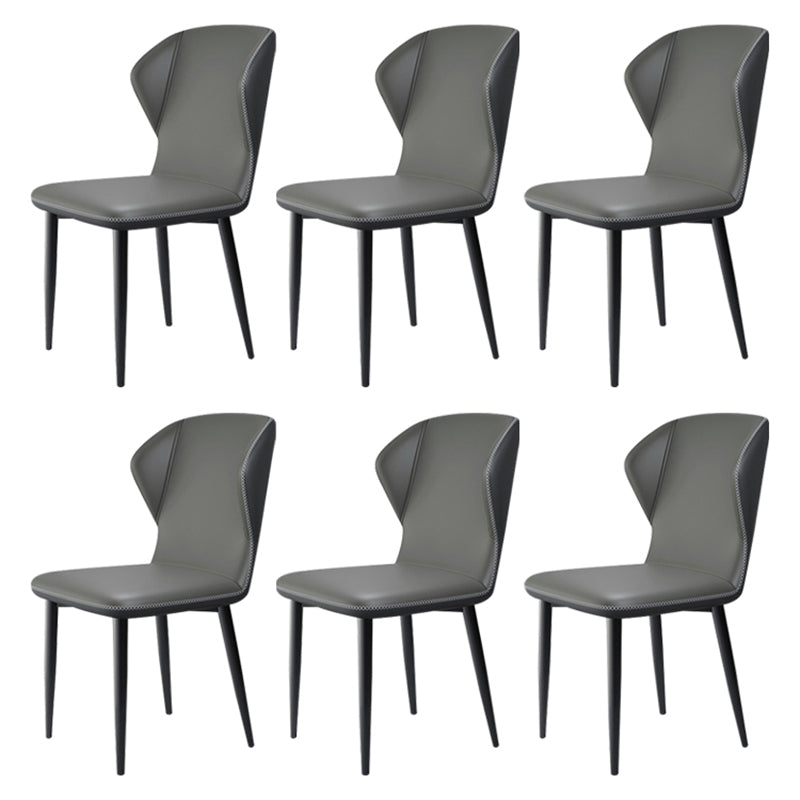 Silla auxiliar Parsons contemporánea, silla curva de cuero con acabado mate para Brasserie