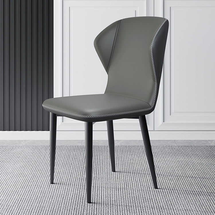 Silla auxiliar Parsons contemporánea, silla curva de cuero con acabado mate para Brasserie