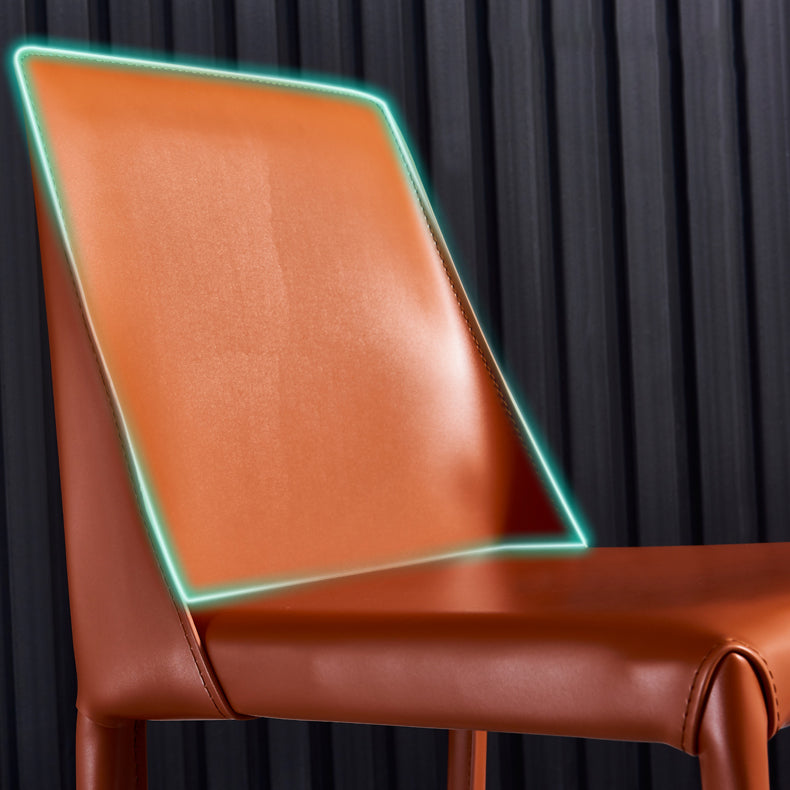 Silla auxiliar Parsons contemporánea, silla sin brazos curvada de cuero con acabado mate para Brasserie