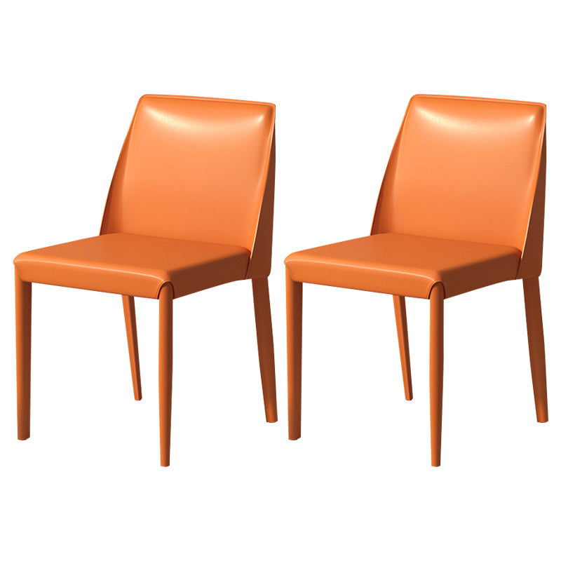 Silla auxiliar Parsons contemporánea, silla sin brazos curvada de cuero con acabado mate para Brasserie