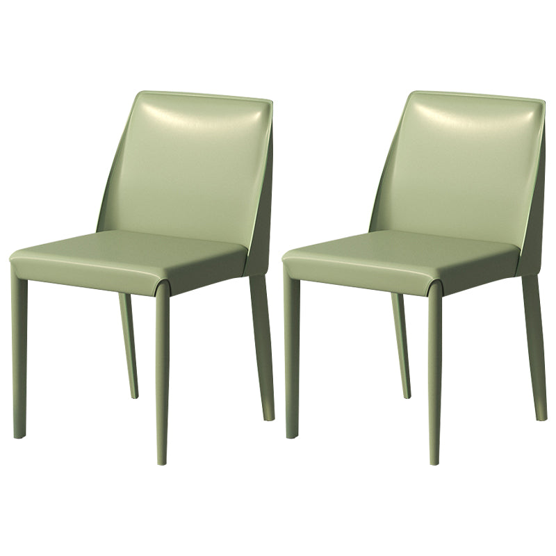 Silla auxiliar Parsons contemporánea, silla sin brazos curvada de cuero con acabado mate para Brasserie