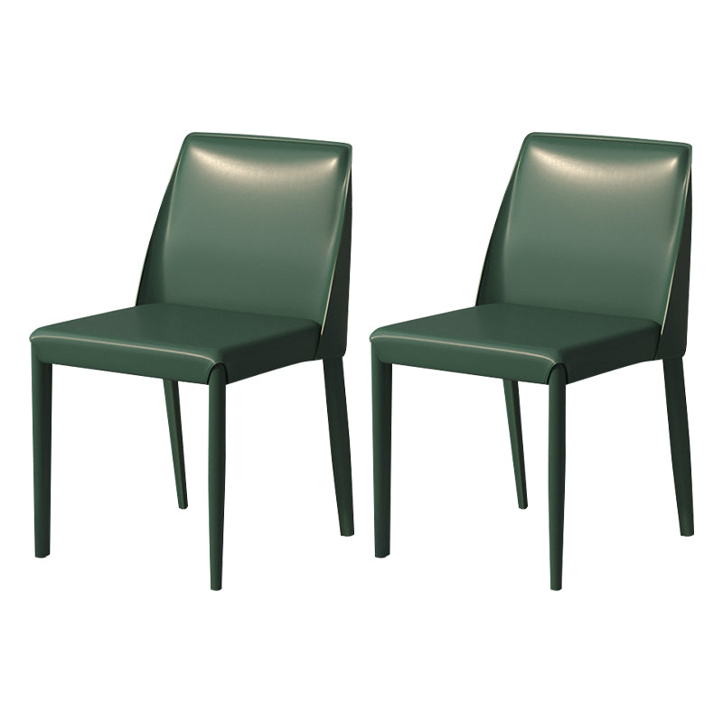 Silla auxiliar Parsons contemporánea, silla sin brazos curvada de cuero con acabado mate para Brasserie