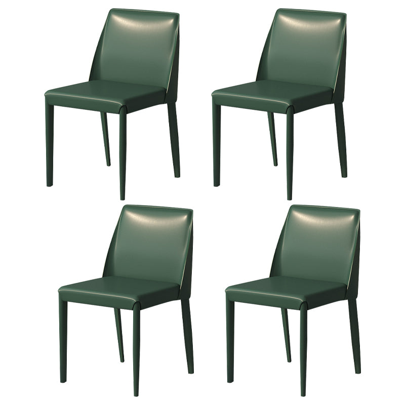 Silla auxiliar Parsons contemporánea, silla sin brazos curvada de cuero con acabado mate para Brasserie