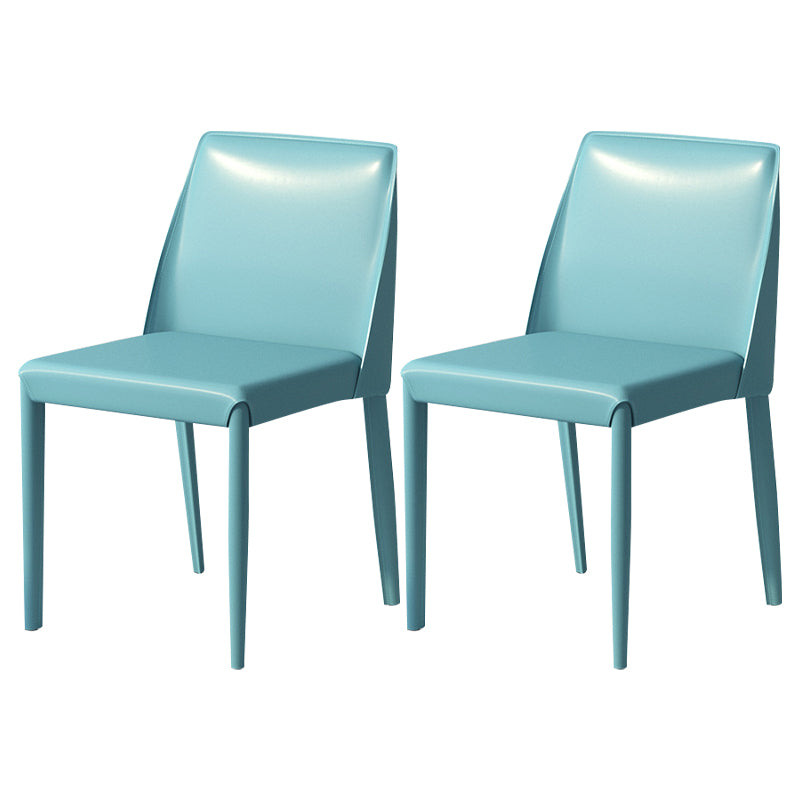 Silla auxiliar Parsons contemporánea, silla sin brazos curvada de cuero con acabado mate para Brasserie