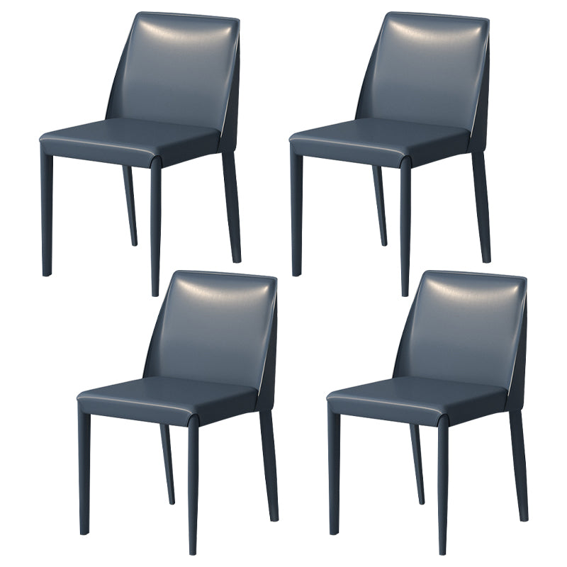 Silla auxiliar Parsons contemporánea, silla sin brazos curvada de cuero con acabado mate para Brasserie