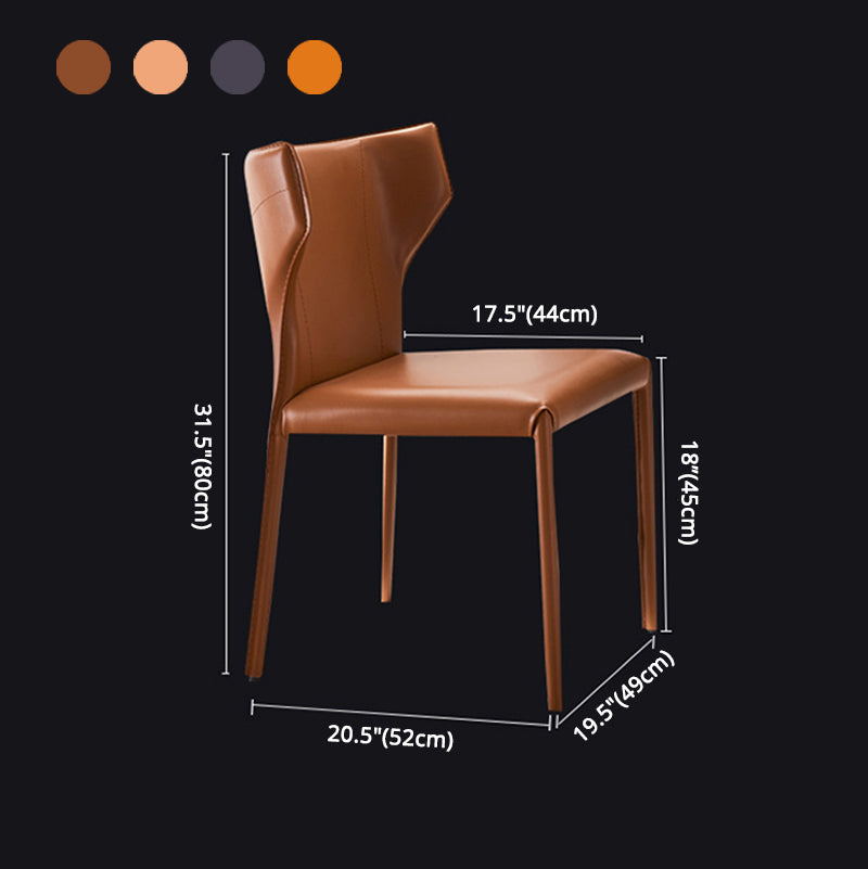 Sillas laterales de cuero modernas para interiores y exteriores, silla con respaldo sólido