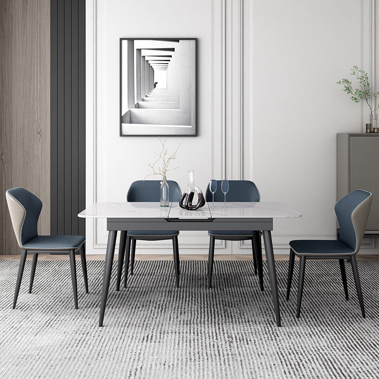 Silla lateral contemporánea con respaldo de orejas Silla sin brazos curvada de cuero con acabado mate