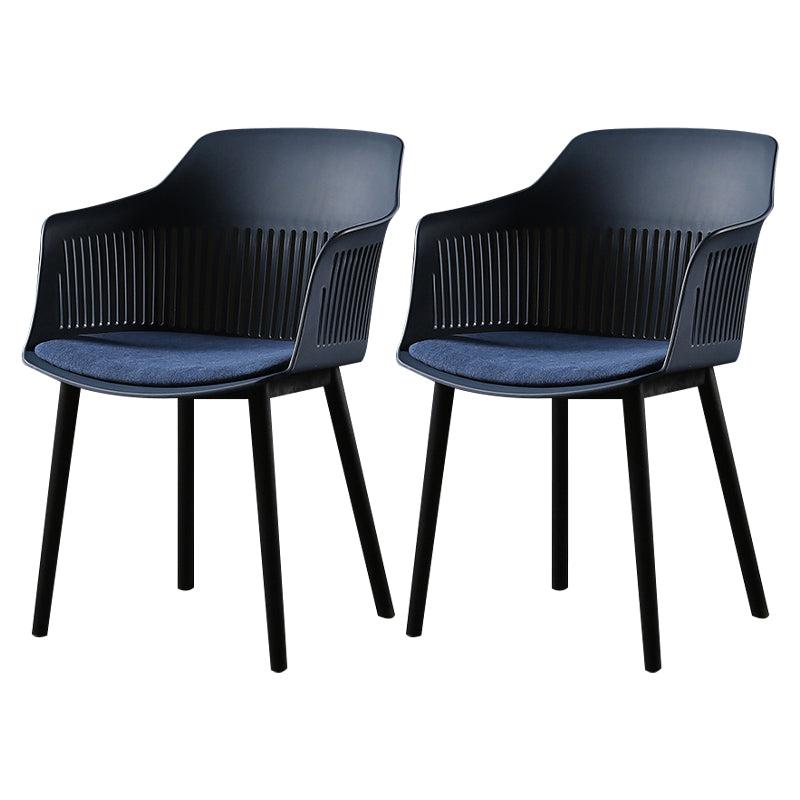 Contemporary Slat Back Arm Chair Matte Finish Metal Chair for Patio