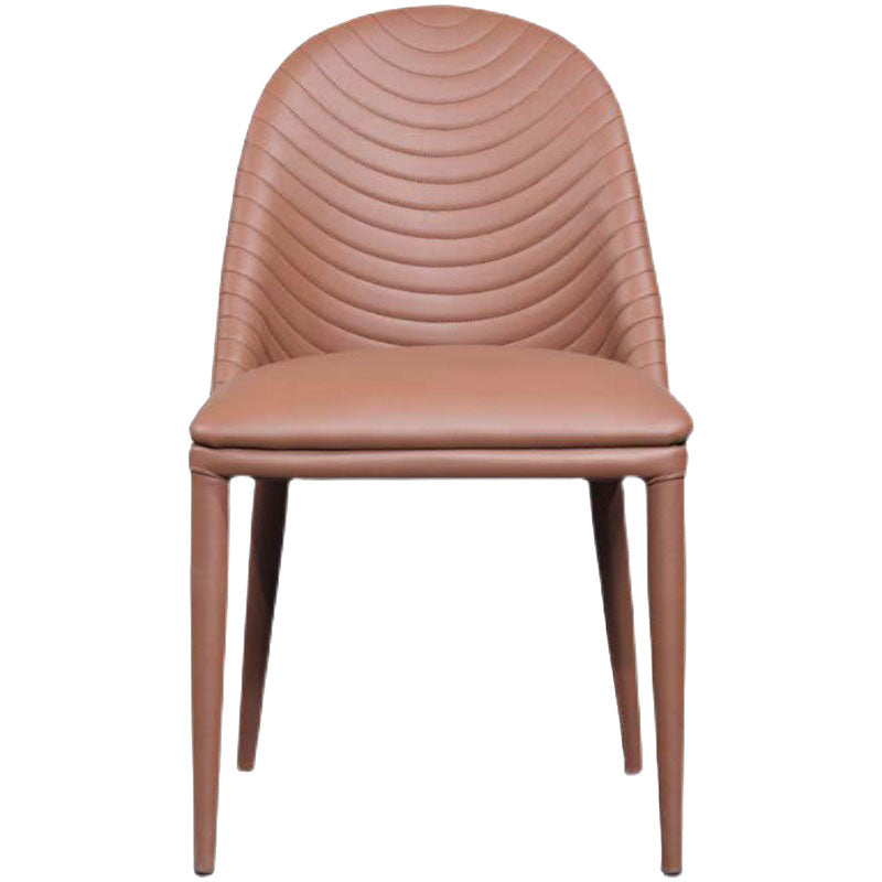 Silla sin brazos inclinada curvada de cuero moderna Silla Parsons con acabado mate para Brasserie