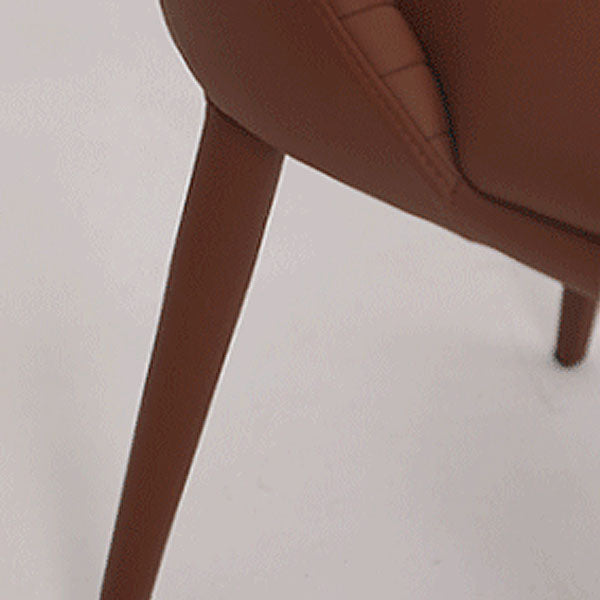 Silla sin brazos inclinada curvada de cuero moderna Silla Parsons con acabado mate para Brasserie