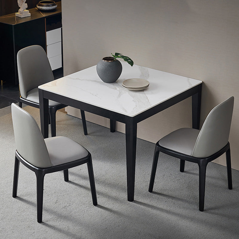 Mesa de comedor de estilo industrial mesa de comedor de piedra cuadrada con 4 patas