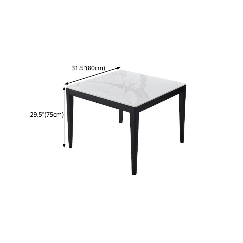 Mesa de comedor de estilo industrial mesa de comedor de piedra cuadrada con 4 patas