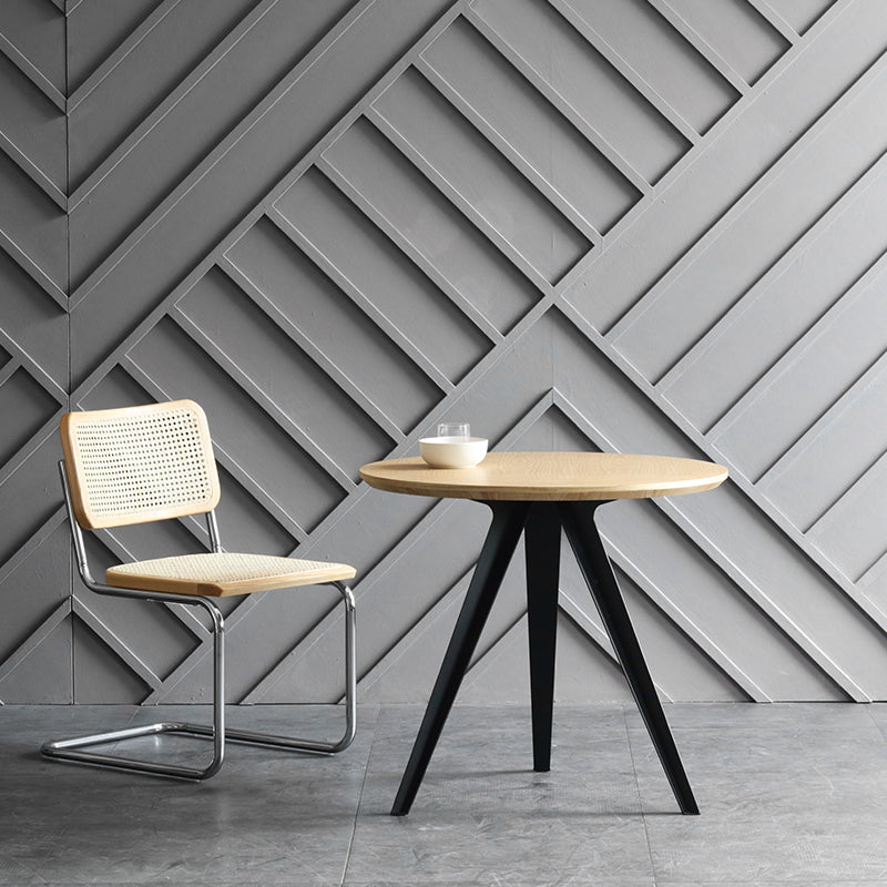 Contemporary Round Shape MDF Table Standard Kitchen Dining Table with Pedestal Base