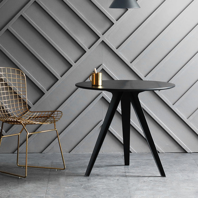 Contemporary Round Shape MDF Table Standard Kitchen Dining Table with Pedestal Base