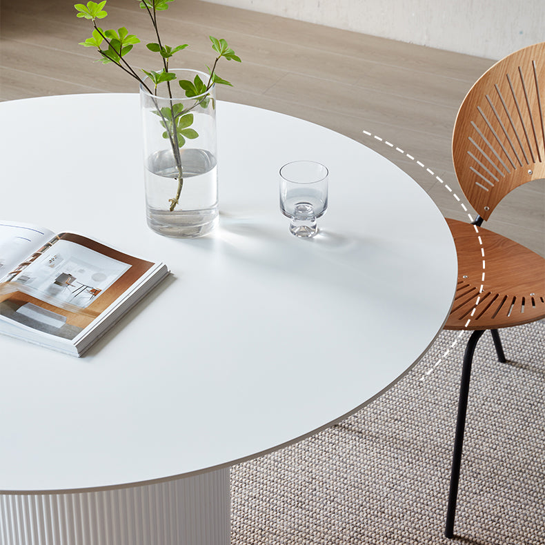 Sintered Stone Top Round Table for Restaurant Modern Kitchen Table with Pedestal Base