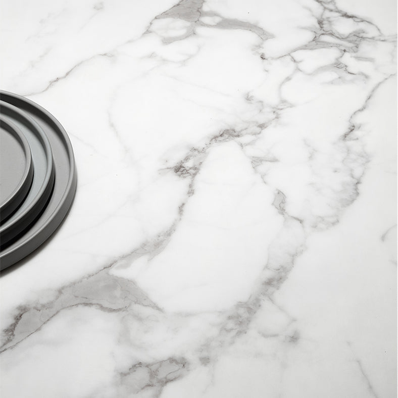 Ronde meubels luxe stijl marmeren dubbele voetstuk eettafel met draaitafel