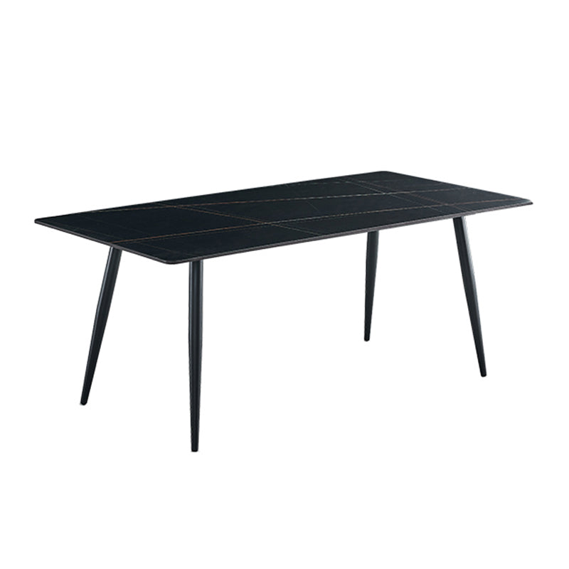 Industriële stijl rechthoek eettafel stenen eettafel met metalen 4 poten