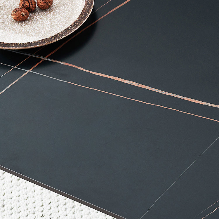 Industriële stijl rechthoek eettafel stenen eettafel met metalen 4 poten