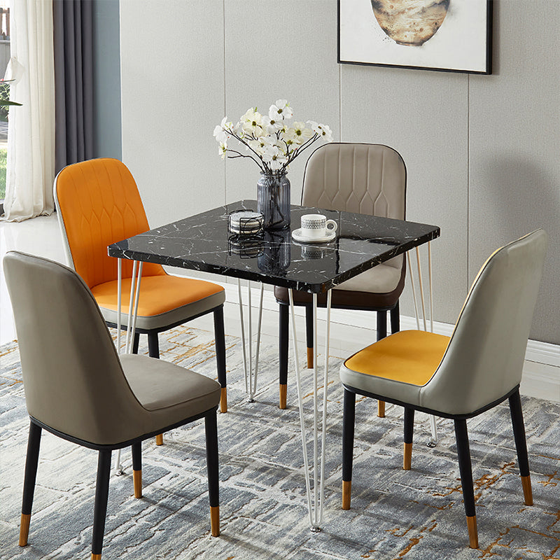 Mesa de comedor cuadrada de estilo industrial 4 Pegas Mesa de comedor para comedor para comedor