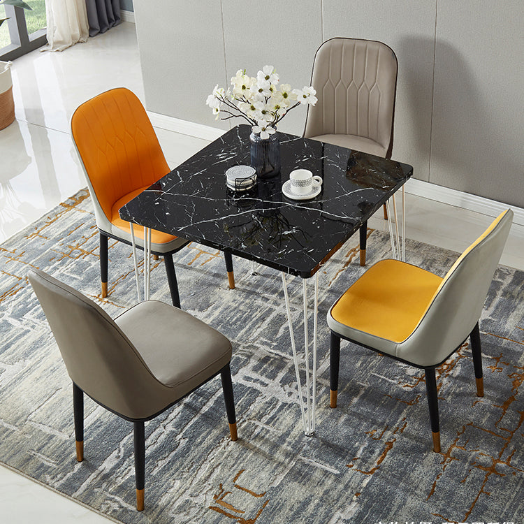 Mesa de comedor cuadrada de estilo industrial 4 Pegas Mesa de comedor para comedor para comedor