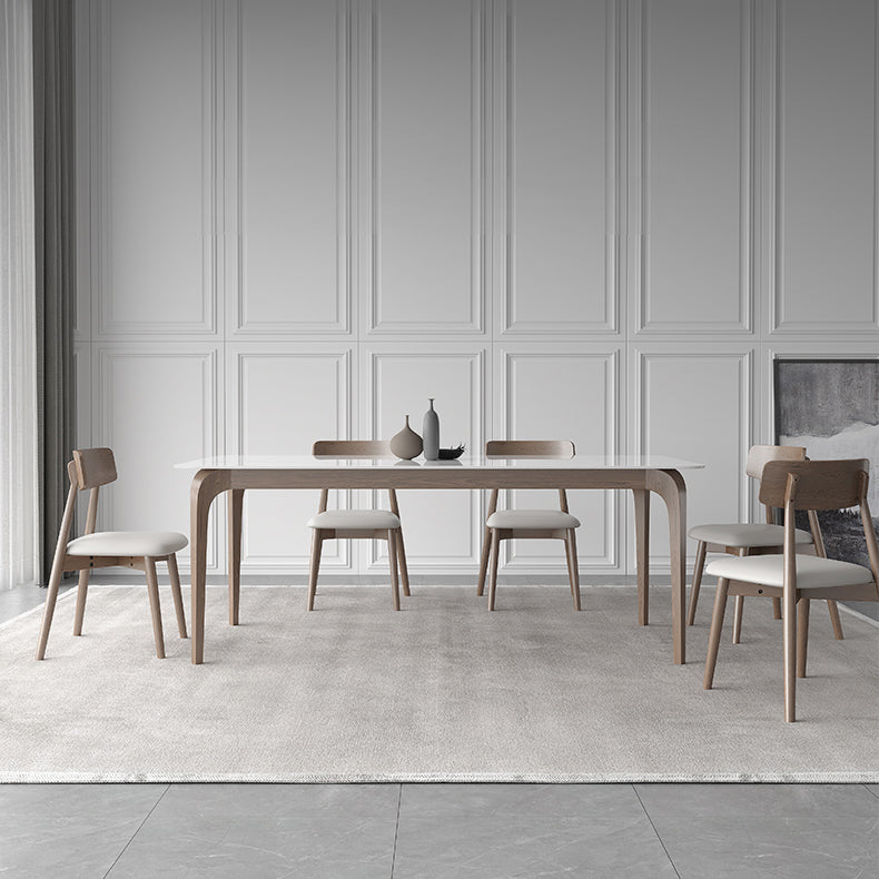 Middeleeuwse moderne gesinterde stenen tafel voor restaurant rechthoektafel met houten 4 poten