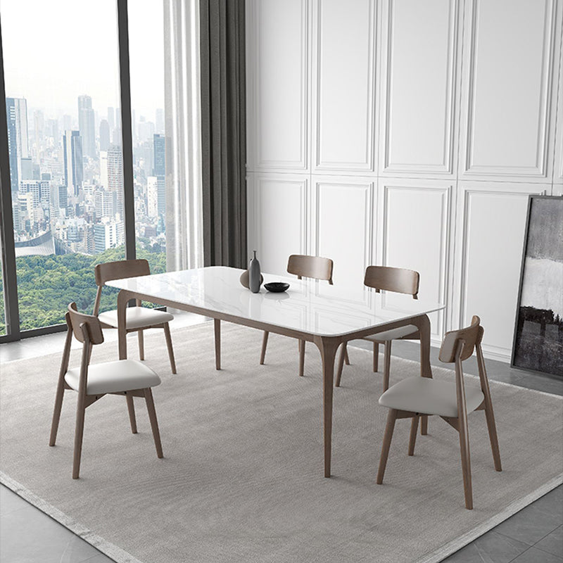Middeleeuwse moderne gesinterde stenen tafel voor restaurant rechthoektafel met houten 4 poten