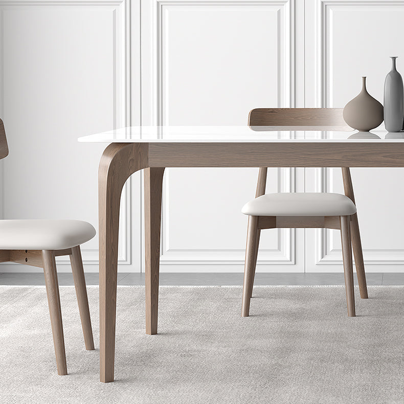 Middeleeuwse moderne gesinterde stenen tafel voor restaurant rechthoektafel met houten 4 poten