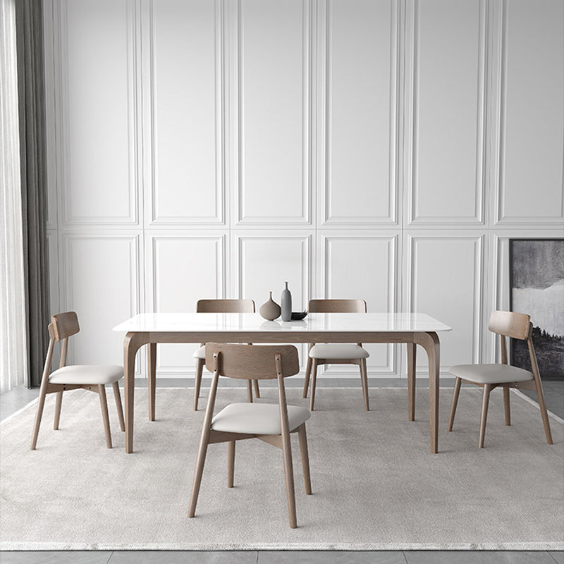 Middeleeuwse moderne gesinterde stenen tafel voor restaurant rechthoektafel met houten 4 poten