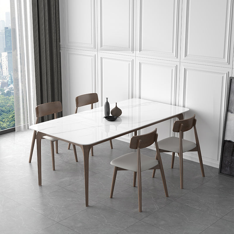 Middeleeuwse moderne gesinterde stenen tafel voor restaurant rechthoektafel met houten 4 poten