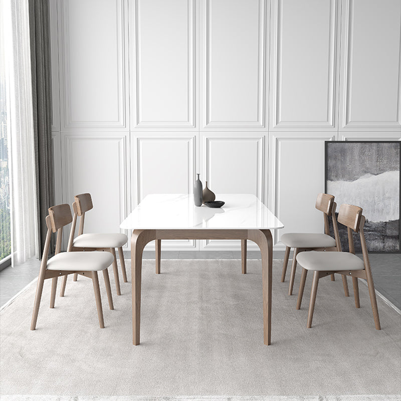 Middeleeuwse moderne gesinterde stenen tafel voor restaurant rechthoektafel met houten 4 poten