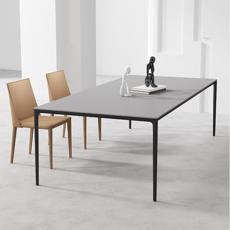 Medieval Modern Sintered Stone Table Rectangle Table with Metal 4 Legs