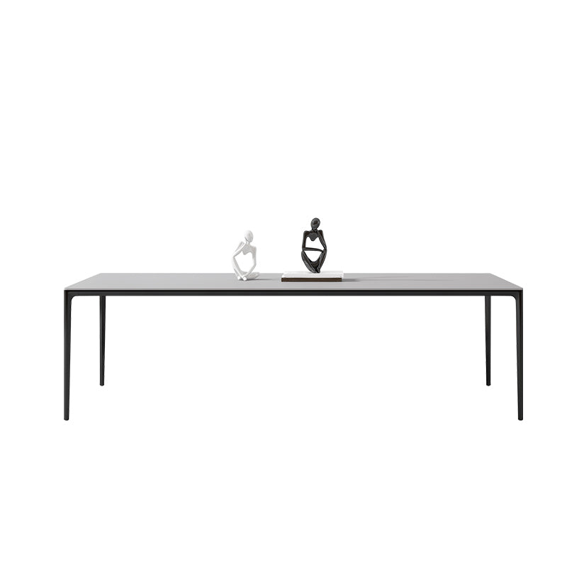 Medieval Modern Sintered Stone Table Rectangle Table with Metal 4 Legs