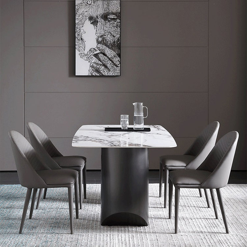 Metal Traditional Luxury Rectangle Table Sintered Stone Top Indoor Table for Home