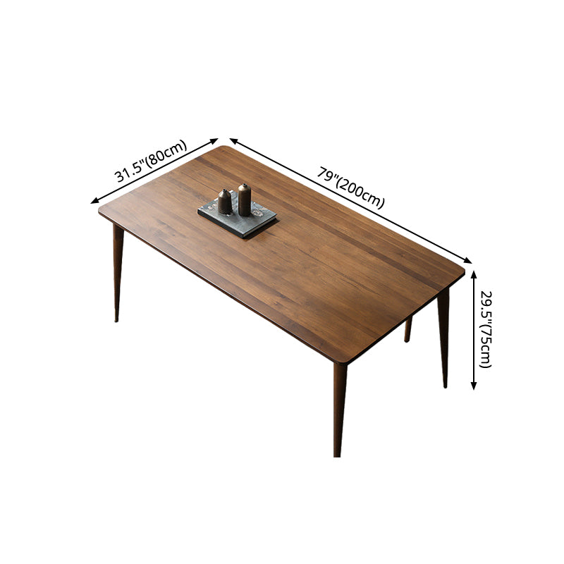 Rectangle Shape Luxury Dining Table Wood Color Fixed Table with Pinewood Solid Wood