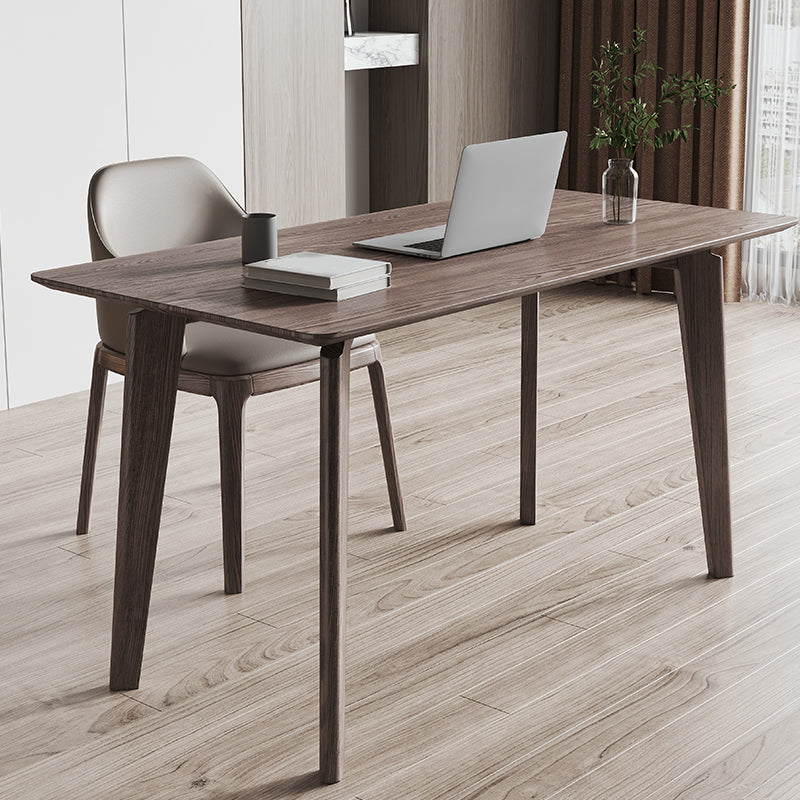 Rechthoek Casual eettafel Bruine toon vaste tafel met Ashwood massief hout