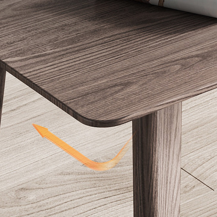 Rechthoek Casual eettafel Bruine toon vaste tafel met Ashwood massief hout