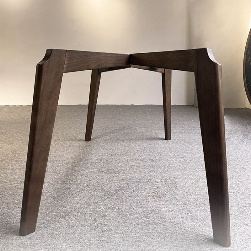 Rechthoek Casual eettafel Bruine toon vaste tafel met Ashwood massief hout
