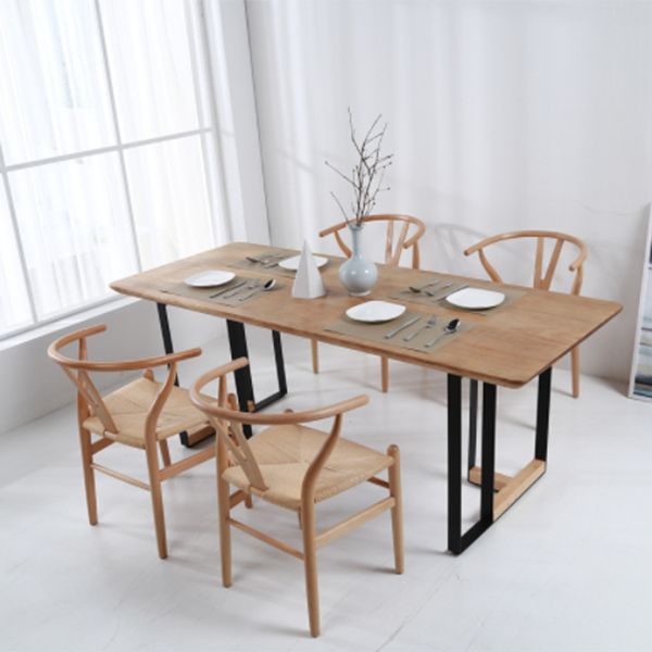 Industrialstil Essstandort Tisch Massivholz Doppelpodestmöbel