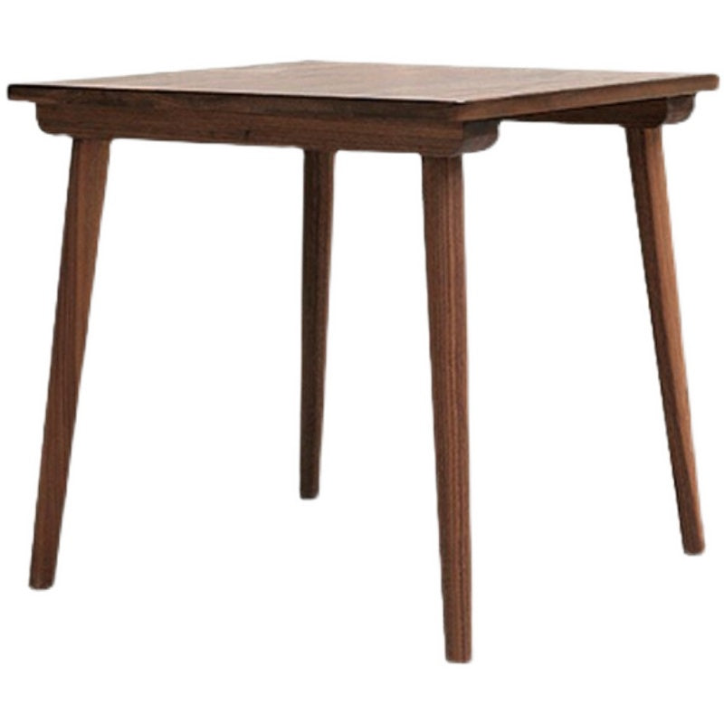 Square 4 Legs Industrial Table Wood Color Fixed Table of Solid Wood