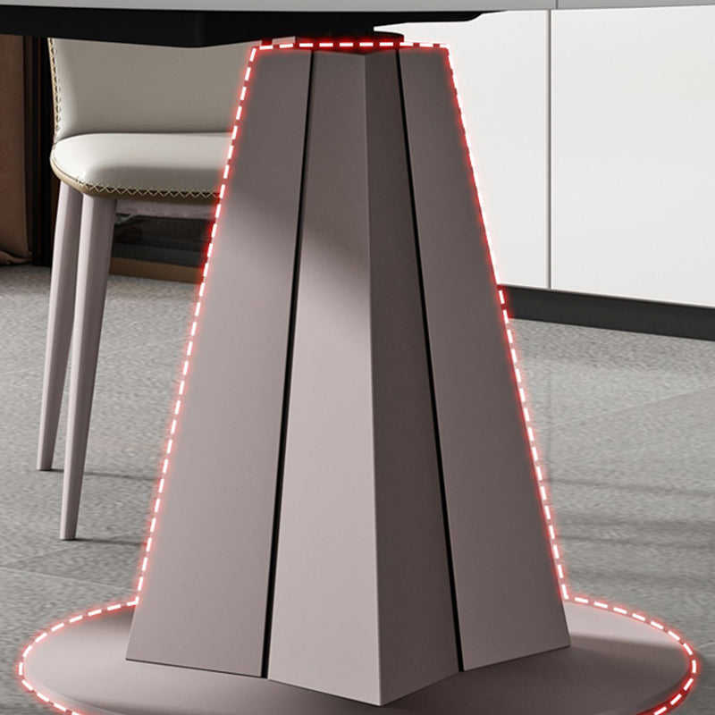 Traditional Luxury Dining Table Round Sintered Stone Pedestal Dining Table for Home
