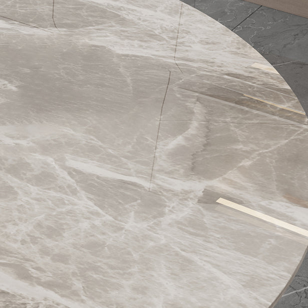 53'' Luxury Sintered Stone Dining Table Extendable Rectangle Table with Metal Pedestal