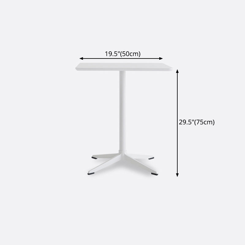 Metal Industrial Square Dining Table Solid Wood Top Table with Pedestal