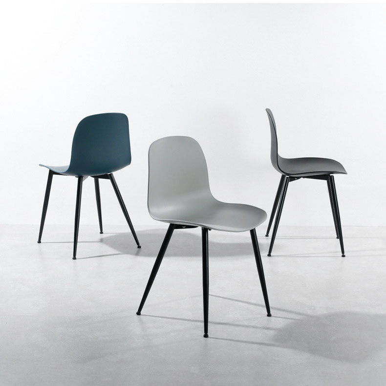 Sedia da casa per la casa contemporanea gambe in metallo sedia da pranzo in plastica (set di 4)