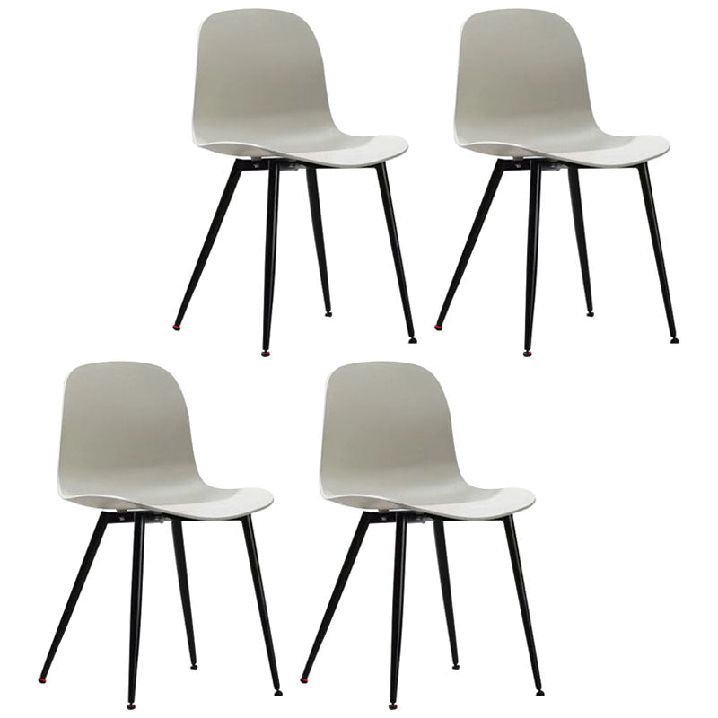 Sedia da casa per la casa contemporanea gambe in metallo sedia da pranzo in plastica (set di 4)