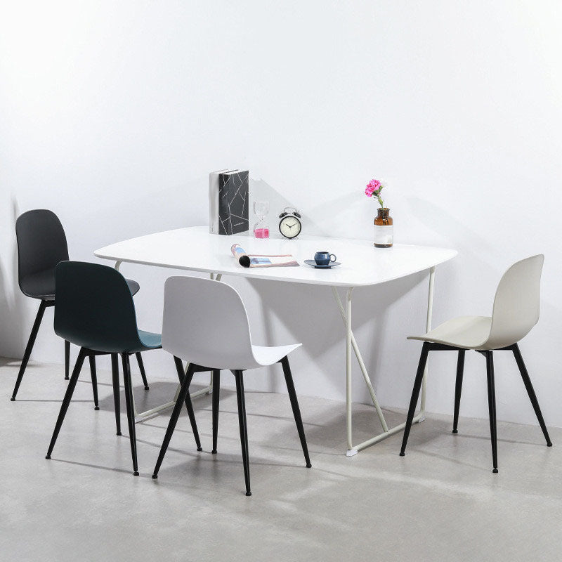 Sedia da casa per la casa contemporanea gambe in metallo sedia da pranzo in plastica (set di 4)